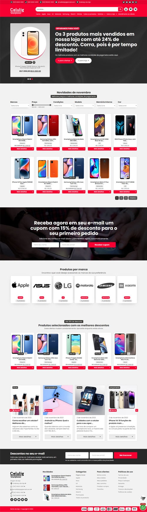 Página inicial completa