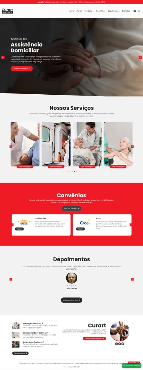 Página inicial completa