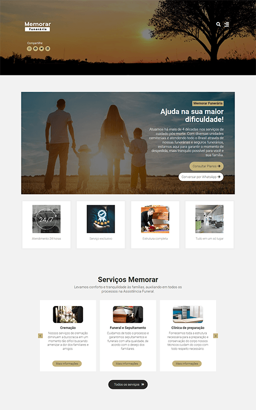 Pagina inicial do site