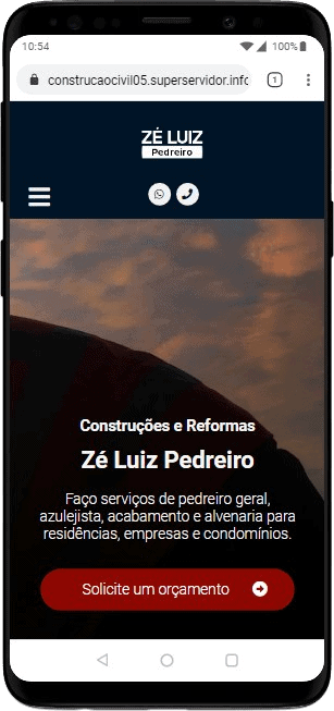 Modelo de site para pedreiros autônomos