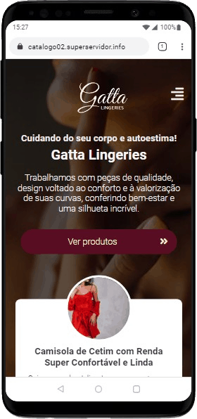 Modelo de site com Catálogo para representantes de moda íntima, lingeries, roupas e peças íntimas