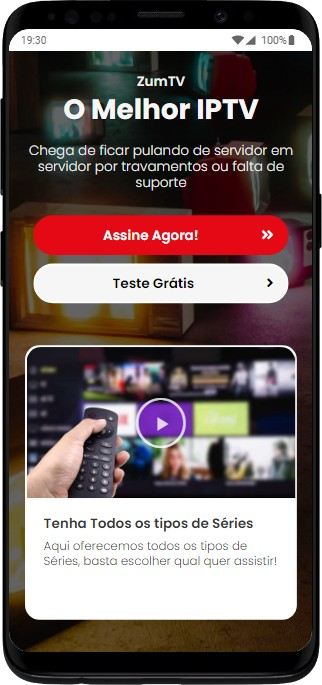 Página inicial pelo celular