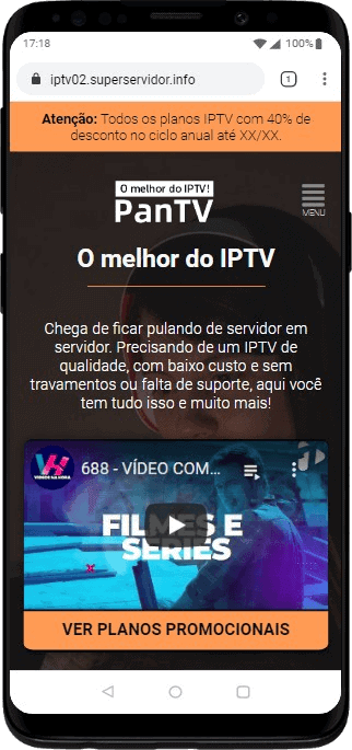 Modelo de Site para Revendedores de IPTV e TV Online