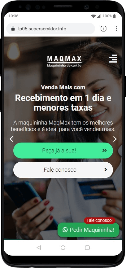 Modelo de Site para maquininhas de cartão