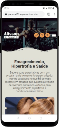 Modelo de site para personal trainer, preparadores físicos, academias e educadores físicos