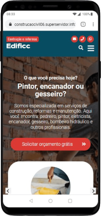 Modelo de site para empresa de reforma e manutenção ou profissional pintor, encanador e marceneiro
