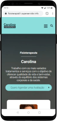Modelo de site para fisioterapeutas, clínicas de fisioterapia e studios de pilates