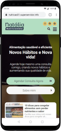 Modelo de site para Nutricionistas e Clínica ou Consultório de Nutrição
