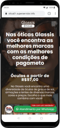 Modelo de Site para Óticas, laboratórios ópticos ou empresas de óculos