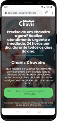 Modelo de Site para Chaveiros