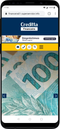 Pagina inicial pelo celular