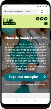 Modelo de Site para operadoras de planos de saúde