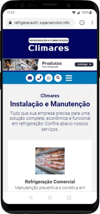 Modelo de Site para empresa de refrigeração e climatização