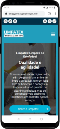 Modelo de Site para empresa de higienização e limpeza de sofás, colchões e estofados