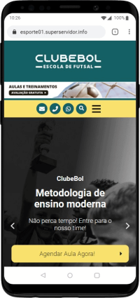 Modelo de site para escolinhas de futebol e futsal