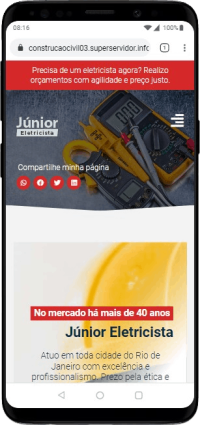 Modelo de site para eletricista autônomo e empresas de eletricistas